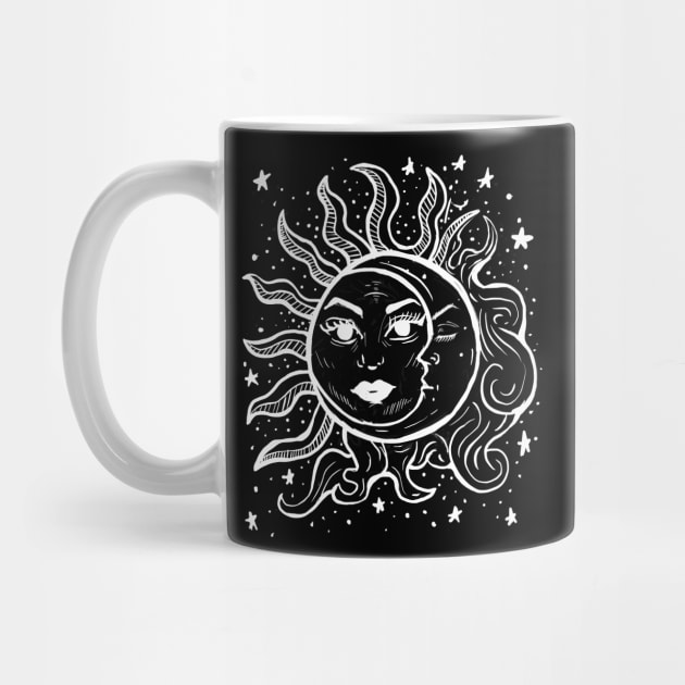 Sun and Moon Grunge Goth Nineties Hand Drawn by LunaElizabeth